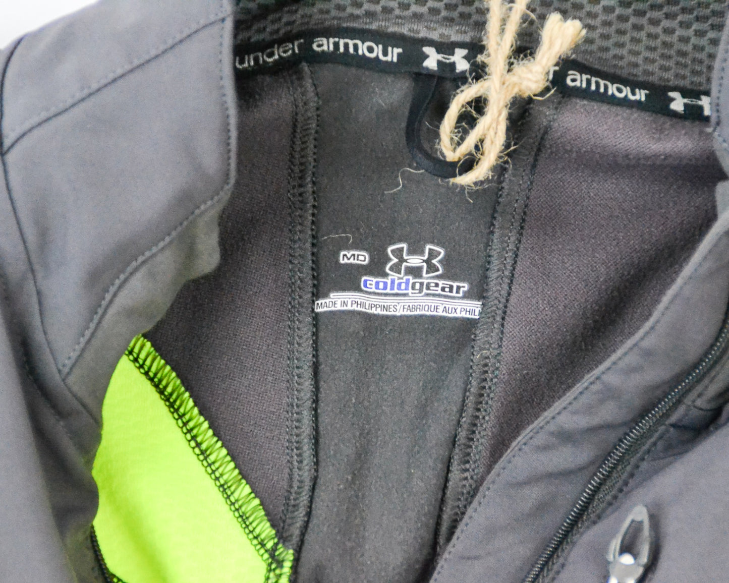 Under Armour Jacket M - Medium Black and gray with neon green accents