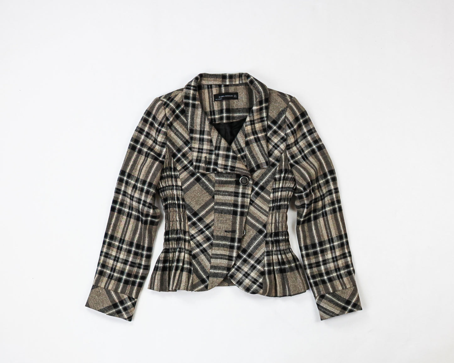 Zara Woman Blazer S - Small Beige, Black, White