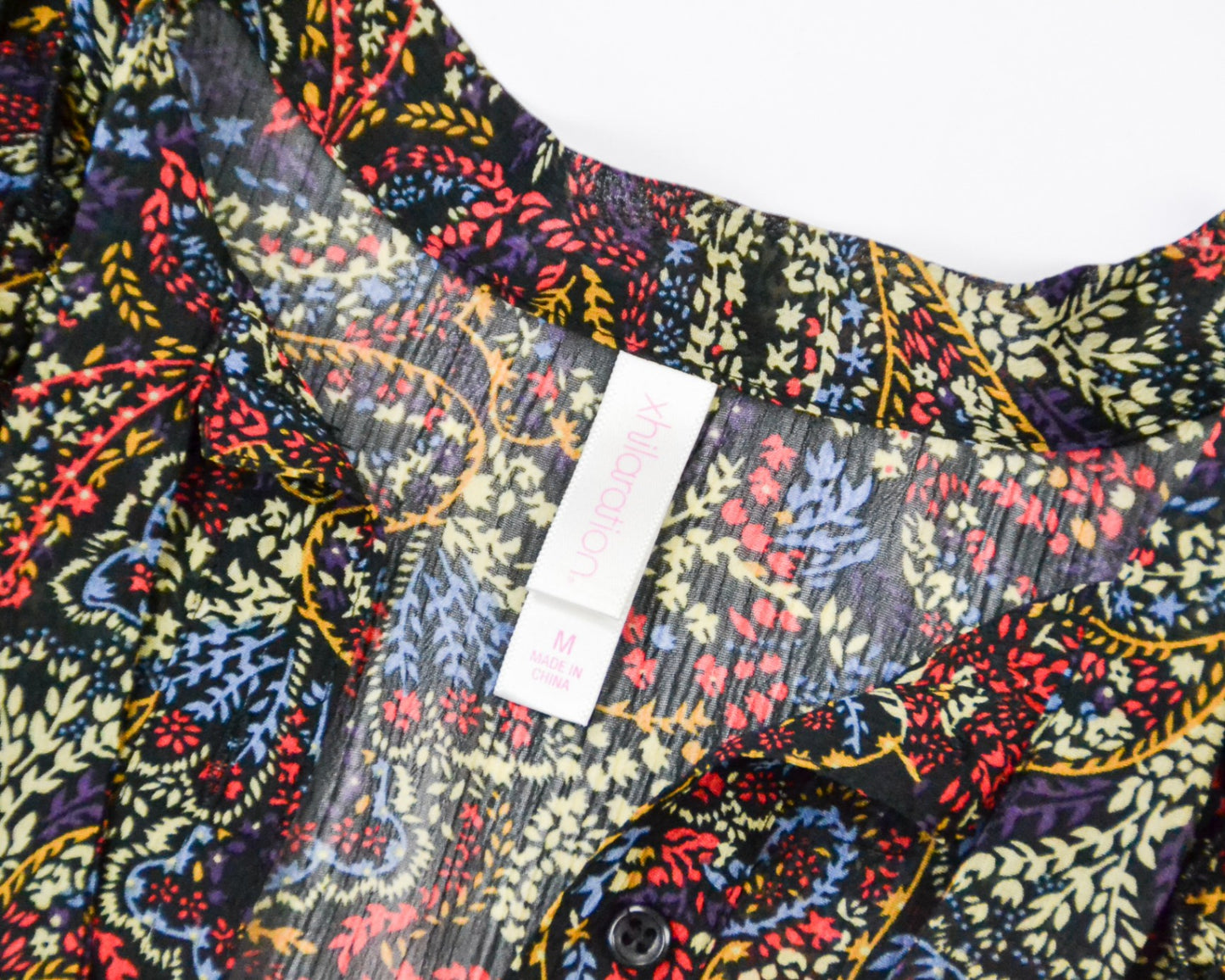 Xhilaration Blouse M - Medium Multicolor (black, red, yellow, purple, blue)