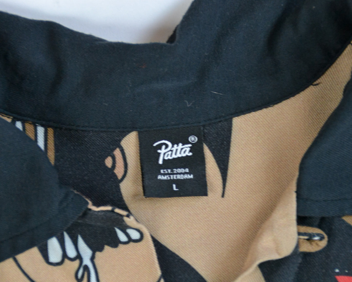 Patta Shirt L - Large Pattern Black and Brown