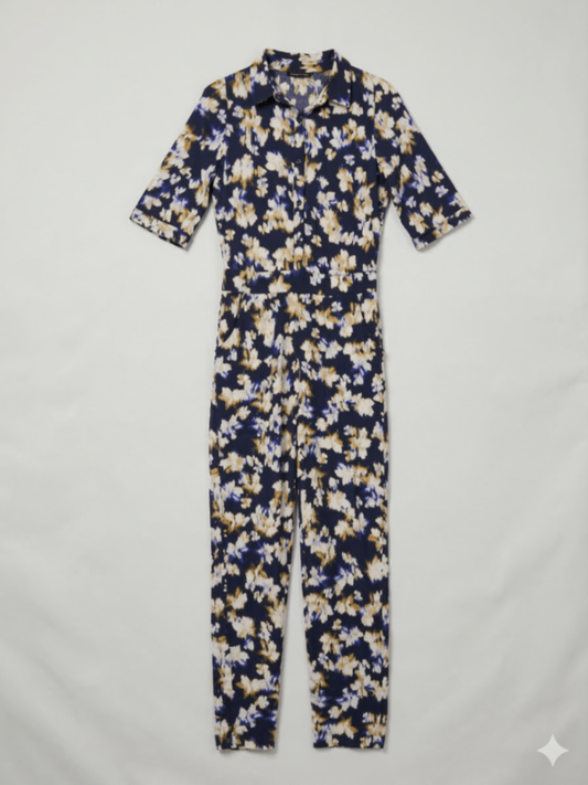 Atmosphere Jumpsuit 34 Navy blue, white, beige