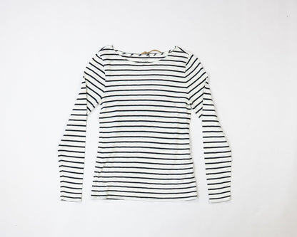 J. Crew Long Sleeve Top M - Medium White with black stripes