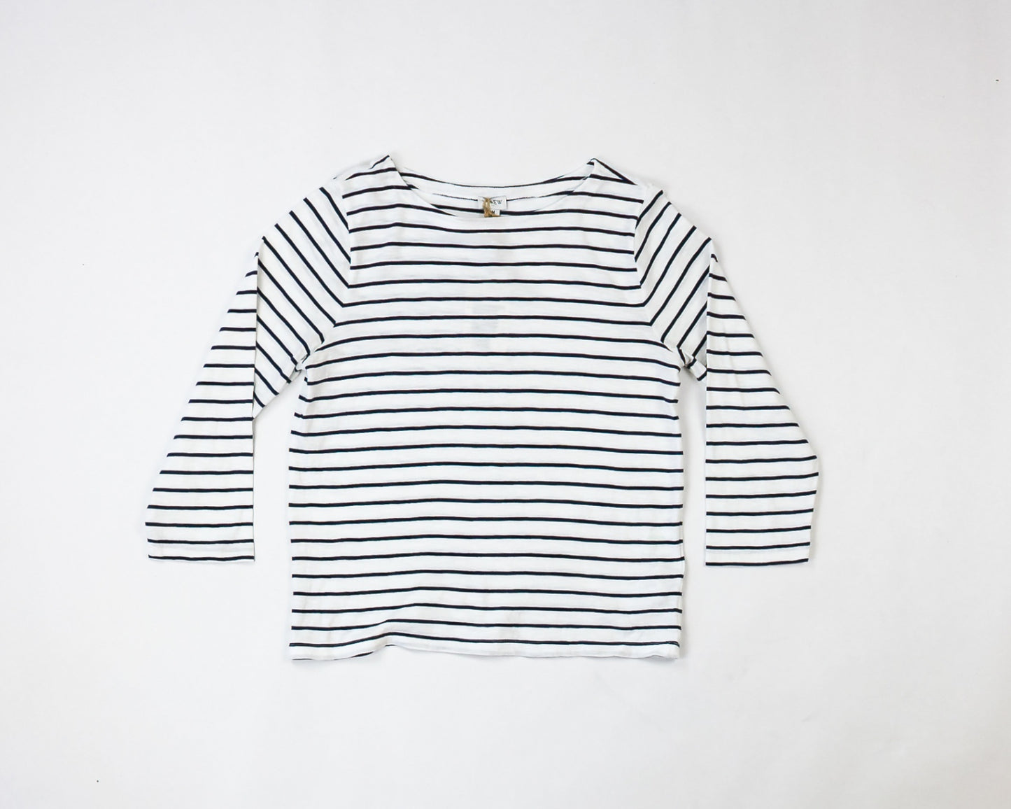 J. Crew Long Sleeve Top White with navy blue stripes