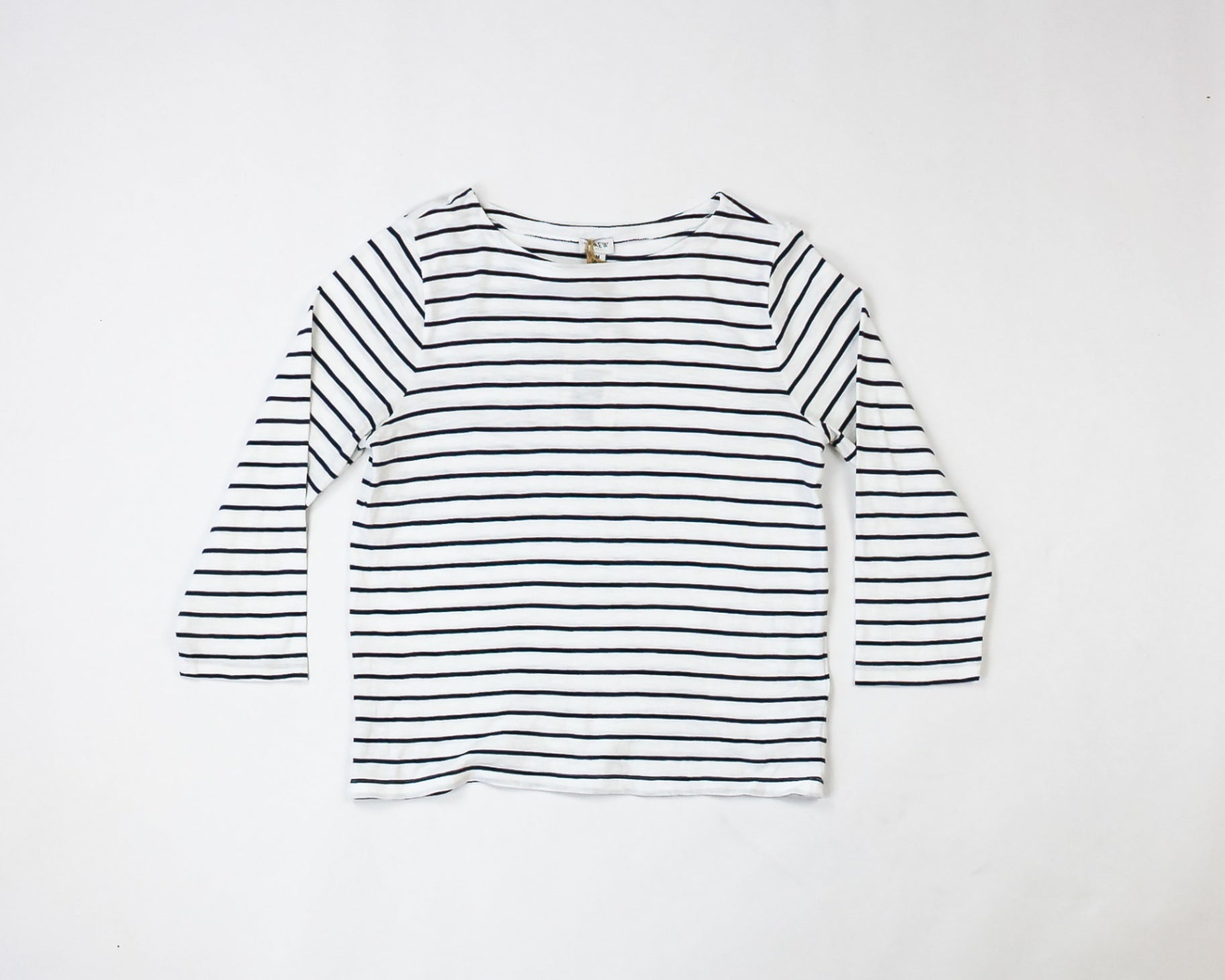 J. Crew Long Sleeve Top White with navy blue stripes