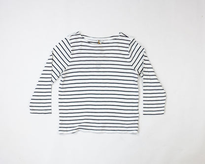 J. Crew Long Sleeve Top White with navy blue stripes