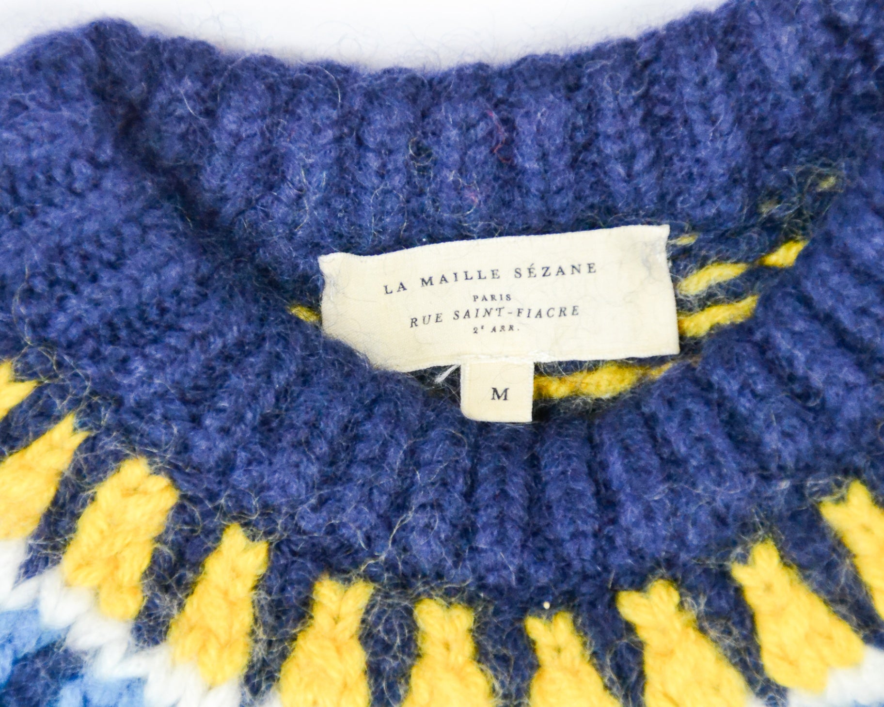 La Maille Sézane Sweater M Blue and Yellow