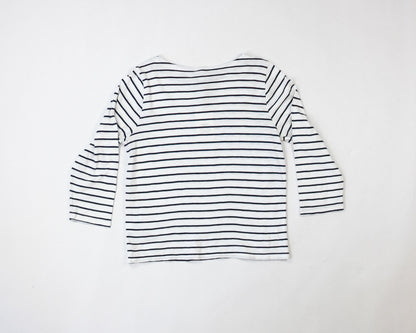 J. Crew Long Sleeve Top White with navy blue stripes