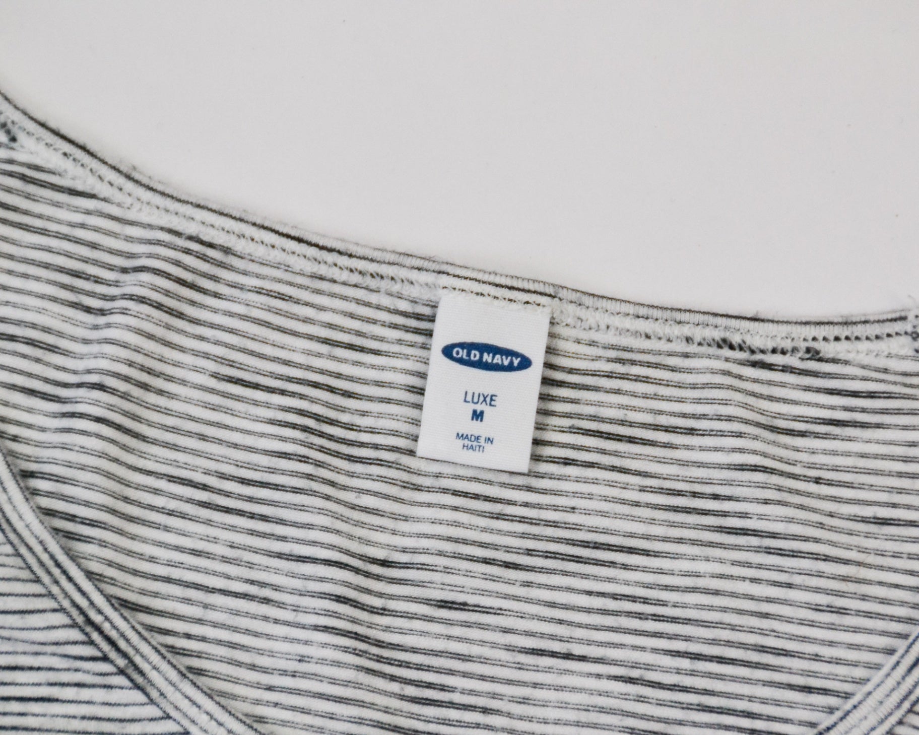 Old Navy T-Shirt M - Medium White with black stripes