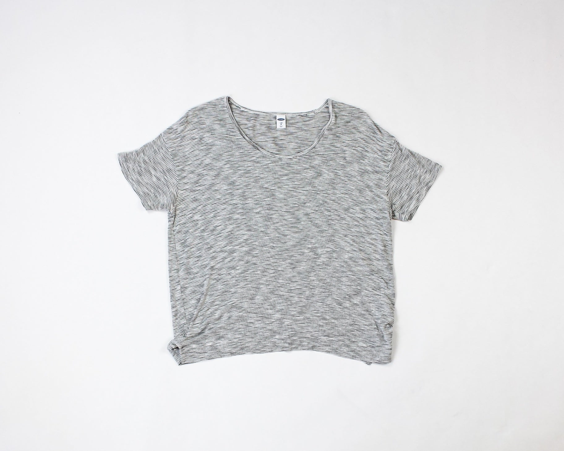 Old Navy T-Shirt M - Medium White with black stripes