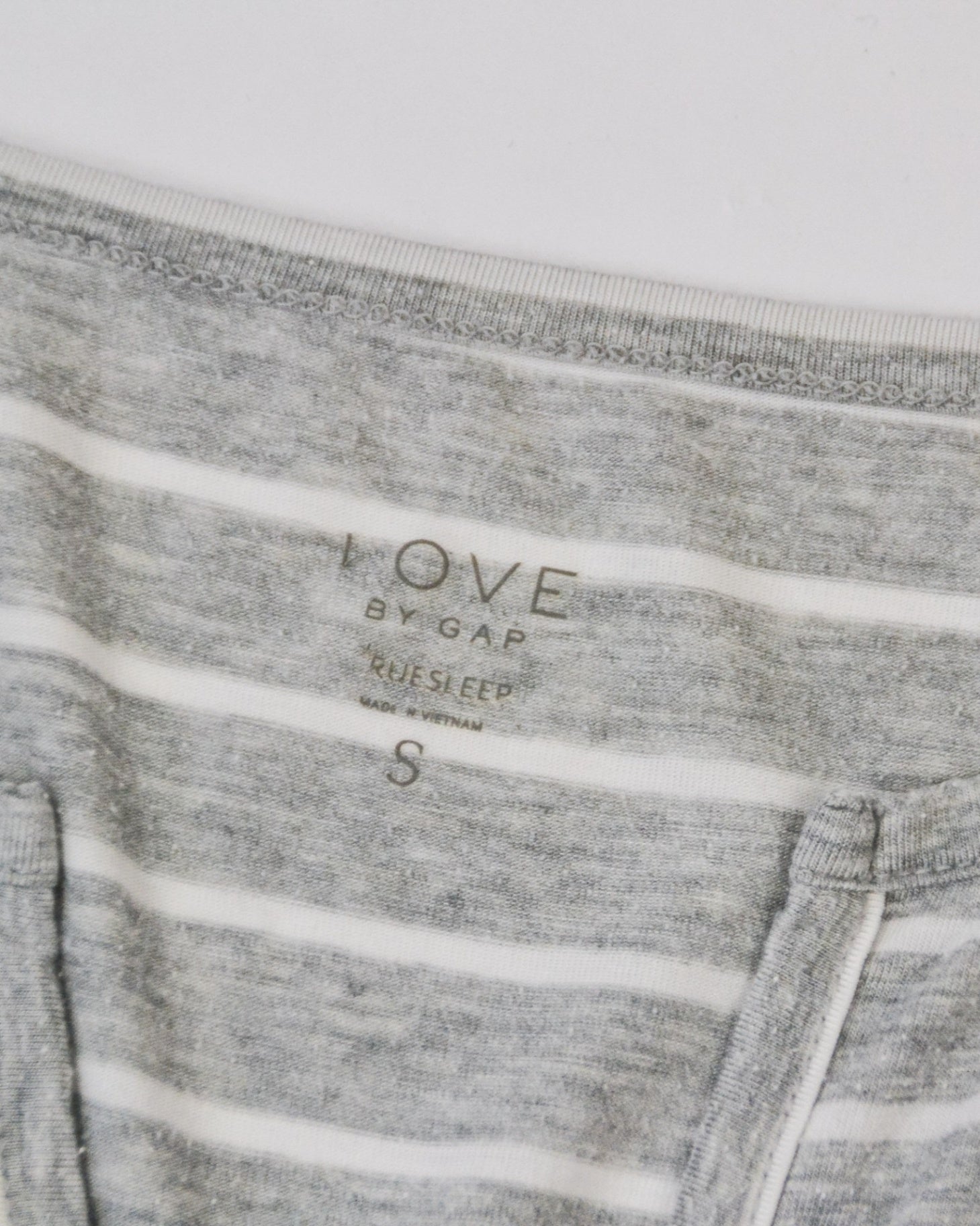 Love by Gap Pyjama Top S Gray and white