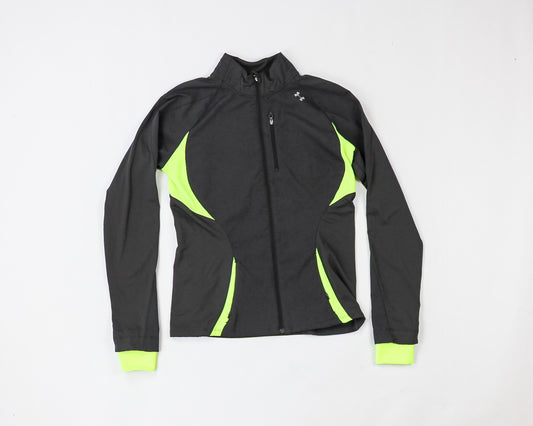 Under Armour Jacket M - Medium Black and gray with neon green accents