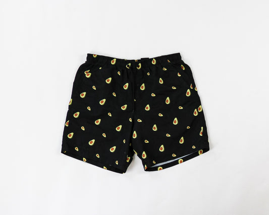 Colourful Rebel Swim Shorts L - Large Black with Avocado Pattern