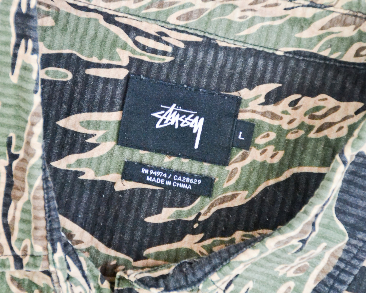 Stussy Camouflage shirt L - Large Green and beige