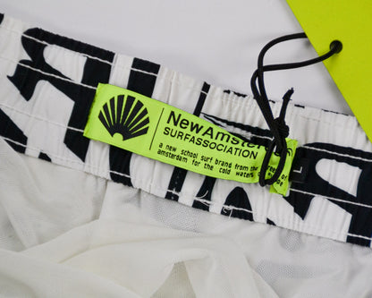 New Amsterdam Surf Association Swim Shorts L - Large White and black