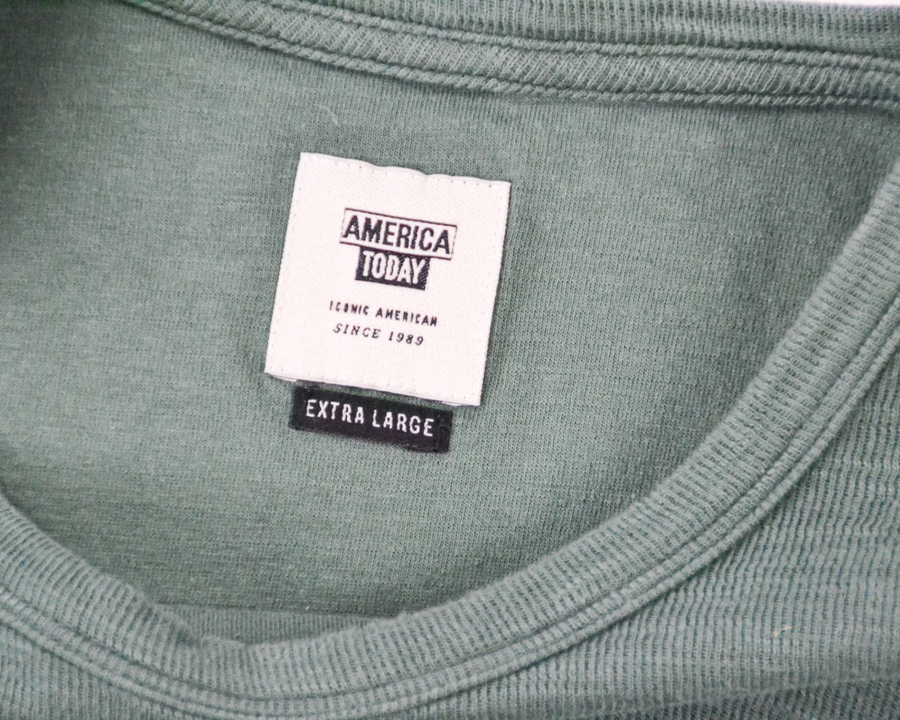 America Today Long Sleeve T-Shirt XL Sage Green