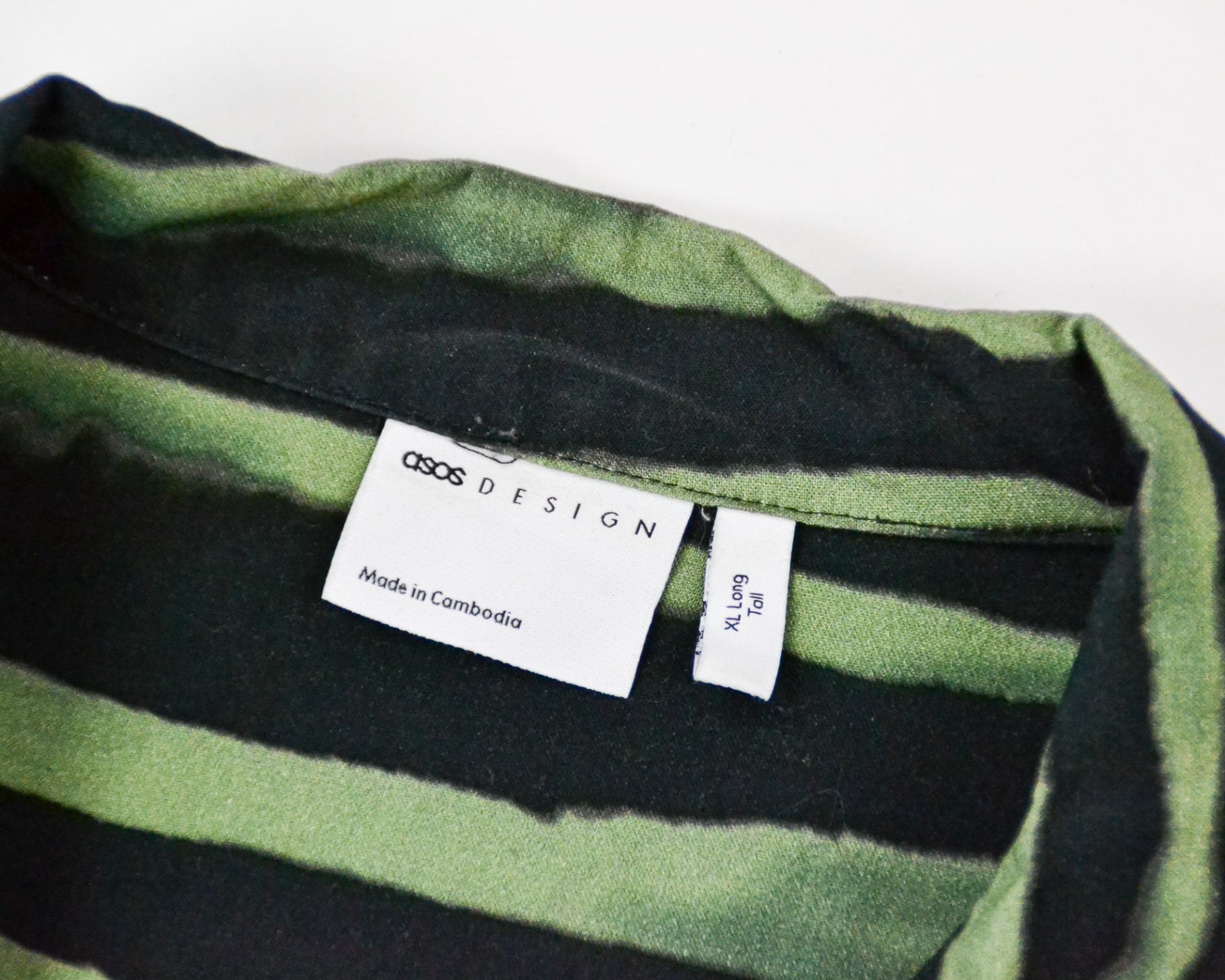 Asos DESIGN Shirt XL Long Green and Black