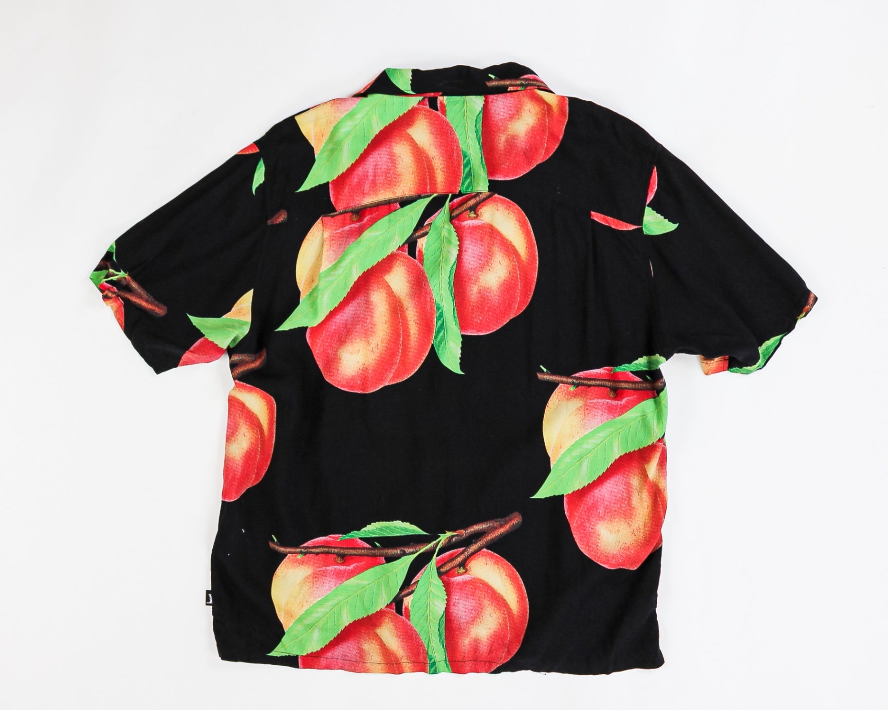 Stussy Shirt XL Black with Peach Pattern