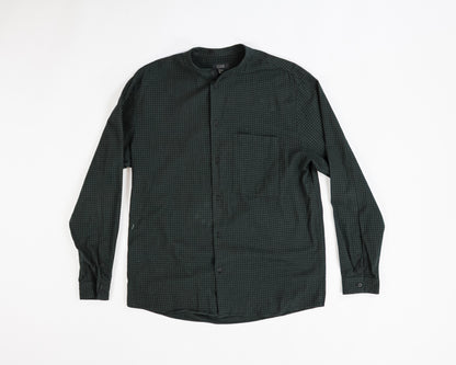 COS Shirt Large Dark Green with Black Checkered Pattern