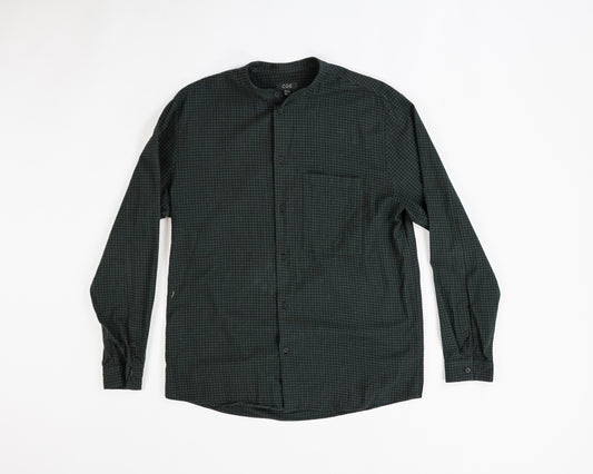 COS Shirt Large Dark Green with Black Checkered Pattern