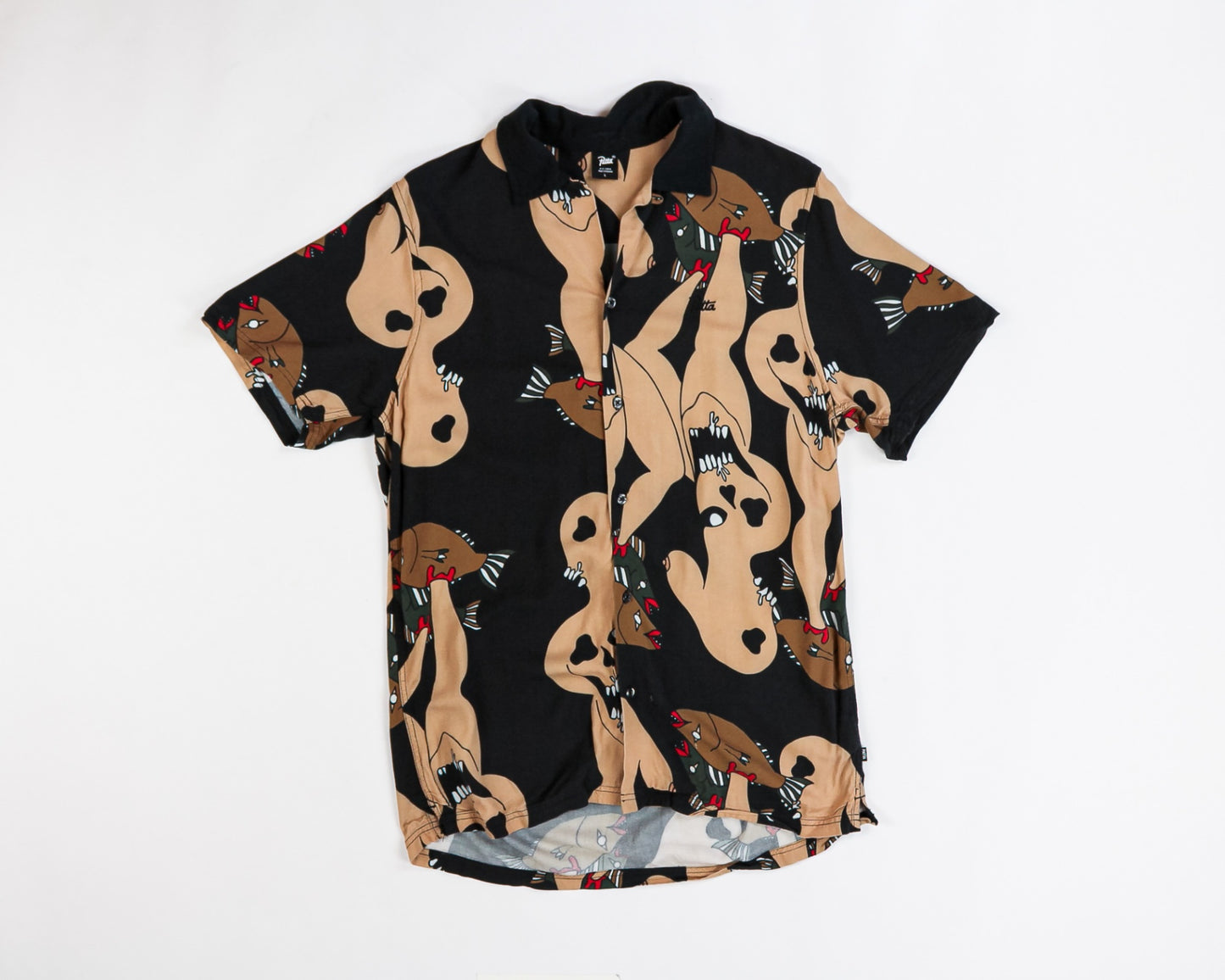 Patta Shirt L - Large Pattern Black and Brown