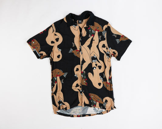 Patta Shirt L - Large Pattern Black and Brown