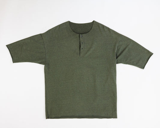 PRJCT AMS Henley Shirt XL Olive Green