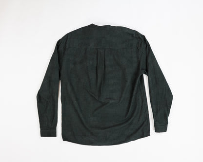 COS Shirt Large Dark Green with Black Checkered Pattern