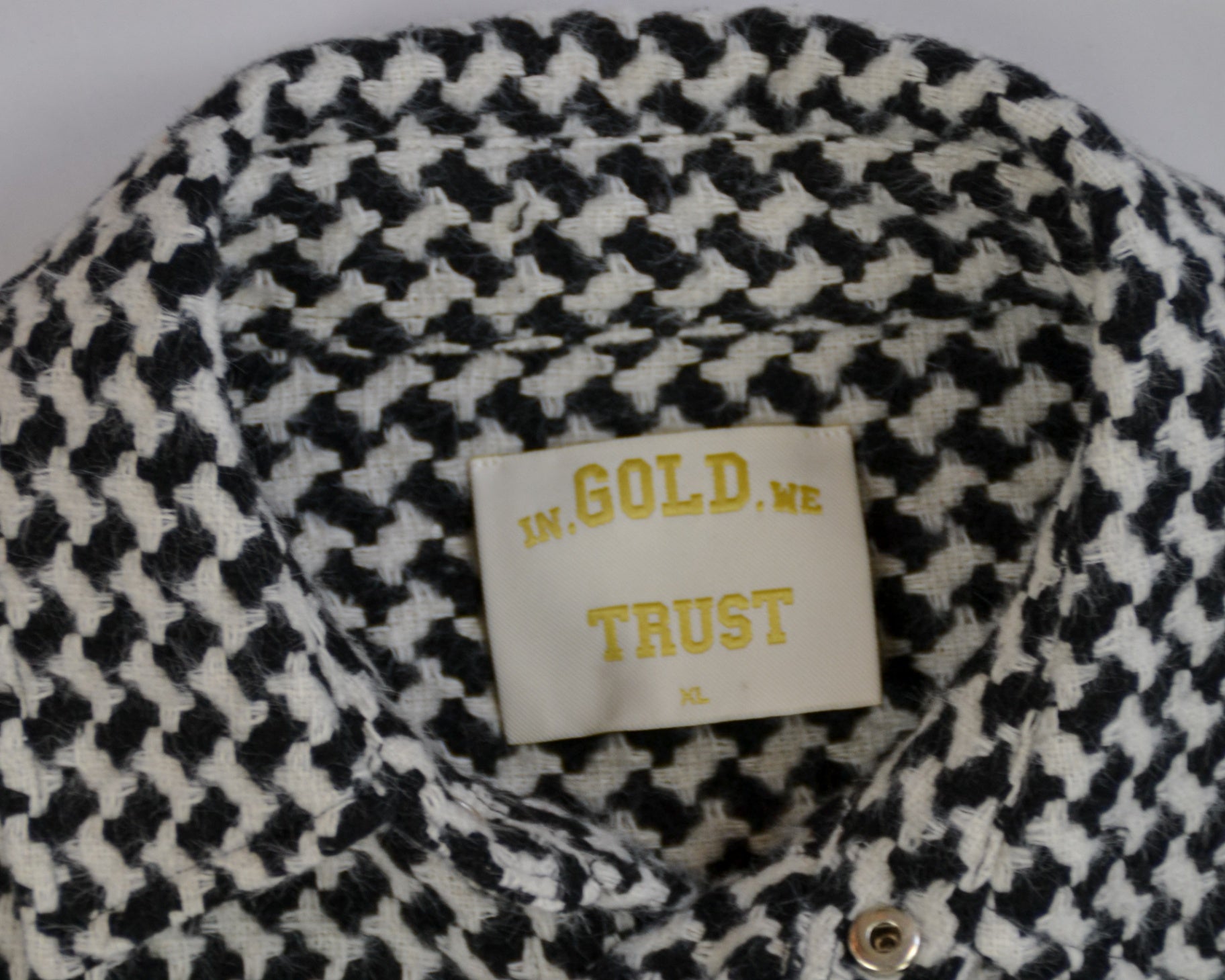 In Gold We Trust Coat XL Black and white