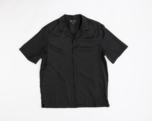 ZARA Button Shirt XL Black
