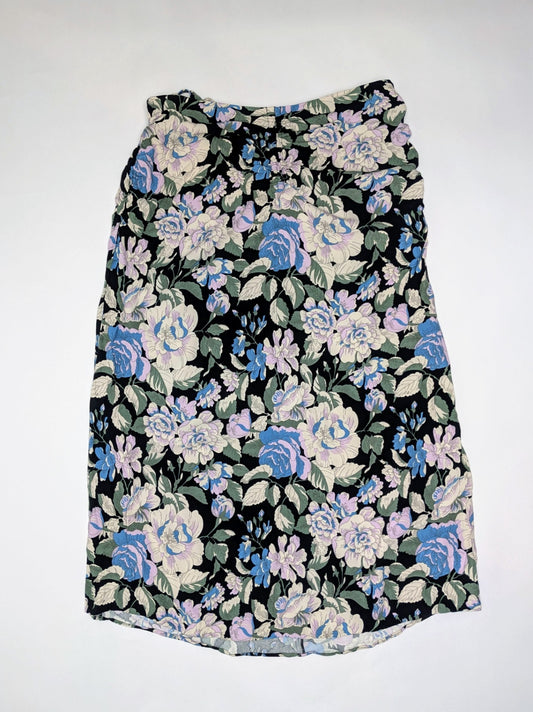 &Other Stories Skirt 40 Black with pastel floral pattern
